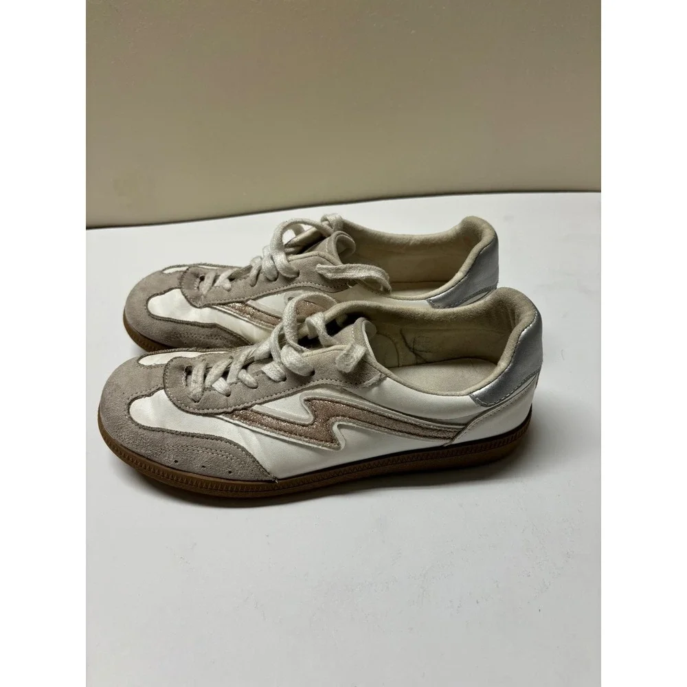 Madden Girl Keenar White Multi Suede Gum Sole Sneakers Shoes Womens 5 MKEENAR - Picture 2 of 4
